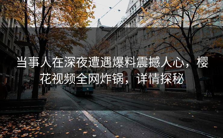 当事人在深夜遭遇爆料震撼人心，樱花视频全网炸锅，详情探秘