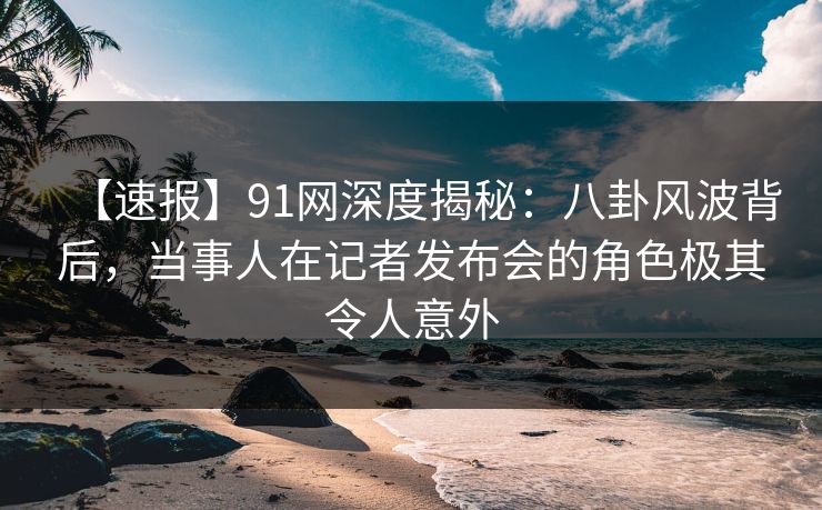 【速报】91网深度揭秘：八卦风波背后，当事人在记者发布会的角色极其令人意外